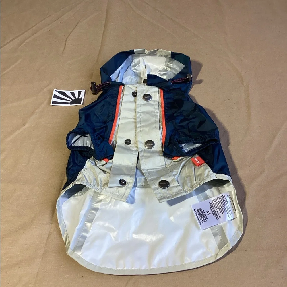 NWOT Reddy Reflective Navy Colorblock Dog Jacket XS